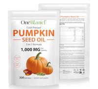 Pumpkin Seed Oil Capsules 1000mg per Serving, Cold Pressed Formula, Supports Prostate & Urinary Health, Hair Vitality, Rich in Essential Fatty Acids & Zinc, Vegan, Non-GMO, 300 Softgels