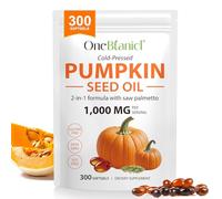 Pumpkin Seed Oil Capsules 300 PCS Cold Pressed 2-in-1 Formula Rich in Zinc & Omega Fatty Acids,Supports Healthy Hair, Heart, Skin & Supports Prostate Health | Non-GMO | Gluten Free