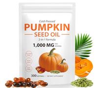 Pumpkin Seed Oil Capsules 300 Softgels - Cold Pressed Virgin Pumpkin Seed Oil Supplement with Essential Fatty Acids & Phytosterols - Supports Hair Growth, Urinary, Bladder & Prostate Health, Non-GMO