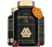 Pumpkin Seed Oil Capsules 3000mg - Cold Pressed Pumpkin Seed Oil for Hair Growth & Bladder Support - 100% Pure, No Additives - High in