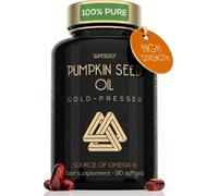 Pumpkin Seed Oil Capsules 3000mg - for Hair Growth & Bladder Support | Cold Pressed - 100% Pure, No Additives - High in Omega 6 & 9 - UK Made Supplement - 90 Softgels - Easy to Swallow