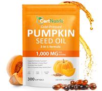 Pumpkin Seed Oil Capsules | Cold Pressed, Essential Fatty Acids & Zinc | 300 Softgels Supports Hair, Urinary, Bladder & Prostate Health | Non-GMO,Soy Free,Gluten Free