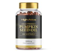 Pumpkin Seed Oil Soft Capsules - 200 Count (3000mg Per Serving) High Potency, Cold Pressed Extra Virgin Softgels (Non-GMO) by HighAtlas