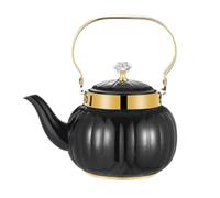 Pumpkin Shape Stainless Steel Teapot Set with Infuser Filter Lid for Loose Tea(Gold,2L)