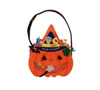 Pumpkin Shape Trick Or Treats Bag Halloweens Candy Collector with Soft Handle for Holiday Accessory Storage Pouches Festival Pumpkin Home Storage, F