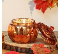 Pumpkin Shaped Candles, Pumpkin Spice Scented Candles, Autumn Candle for Thanksgiving, Fall Candle Gift, Decorations for Home, 12oz, Farmhouse