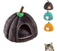 pumpkin shaped cat bed, halloween cat house - pumpkin cave, shaped cuddly bed, PumpkinIndoor Kennel with Detachable Cushion Kitten, Sofa Caves for Cats, Small Dogs-C||M