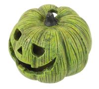 Pumpkin Shaped Resin Reptile Hideout Cave Green Decorative | Lizard Tank Accessory, Aquarium Use, Easy to Clean, Blends into Habitat, for Reptiles and Hermit Crabs