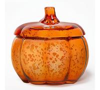 Pumpkin-Shaped Scented Candles | Black Vanilla & Truffle | Scented Candles for Halloween | Autumn Soy Candles for Home Scented | Large Jar 2 Wick Candle | 90 Hours Long Burning | Fall Candle Gift
