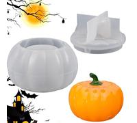 Pumpkin Silicone Glass Moulds - Halloween Silicone Mould for Jars with Lids, Pumpkin Casting Mould, Halloween Epoxy Resin Casting Moulds for Cake Decoration, Jewellery