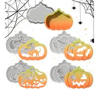 Pumpkin Silicone Mold - 5 Piece Craft Set | Mold for Desserts, Soap, Cakes and More, Great for Kids and Adults, Fall Birthday, Halloween Candle Decoration