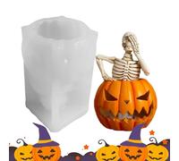 Pumpkin Skull Candle Mold | 3D Halloween Skull Candle Mold - Silicone Soap Maker Handmade Aromatherapy Mould for Biscuits Fondant Candy Cake Gummy Cupcake Spooky Desktop Decor