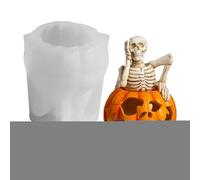 Pumpkin Skull Candle Mold, Skull Shaped Candle Mold, Silicone Handmade Soap Decor Cake Gummy Desktop Scary