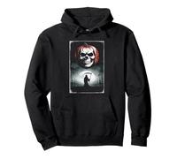 Pumpkin Skull Head over Reaper in Cornfield Halloween spooky Pullover Hoodie