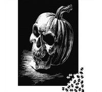 Pumpkin Skull Jigsaw Puzzles Gothic Style Challenge Toy Educational Games Home Decoration for Adults& Teenager Age 14 Years Up 70x50cm/1000pcs