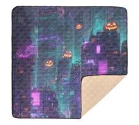 Pumpkin Skyscraper City Cute Foldable Baby Gym & Activity Mat for Indoor Outdoor Waterproof Playroom Activity Mat for Baby Toddler Infant, 50'' x 50''