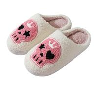 Pumpkin Slippers Unisex Halloween Pumpkin Slippers Boots for Women 3D Skeleton Print Cute Fuzzy Warm Soft Slip On Slipper for Women House Indoor and Outdoor Shoes