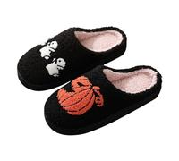 Pumpkin Slippers Women Cute Ghost Slippers Funny Boo Printed Slipper Cute Festival Slipper Soft Touch Plush Cushion Sliders Winter Bedroom Shoes Lightweight House Shoes Cozy Home Sliders