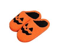 Pumpkin Slippers Women Spooky Slippers Women Cute Halloween Slipper Unisex Fuzzy Slipper Soft Slip On Sliders Indoor Casual Slides Cozy Lantern Sliders For Girls Ladies Girlfriend Warm House Shoes