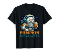 Pumpkin Space Latte Astronaut Snowman Funny Coffee Lover Art T-Shirt