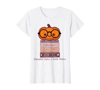 Pumpkin Spice and Book Advice, Cute Fall Reading Value Graphic T-Shirt, Women, White, S