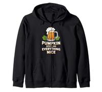 Pumpkin Spice and Everything Nice Funny Foodie Zip Hoodie
