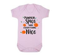 Pumpkin Spice and Everything Nice [HALLO19] Baby Grow Vest, 3-6 Months, Pastel Pink