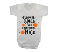 Pumpkin Spice and Everything Nice [HALLO19] Baby Grow Vest, 6-12 Months, White