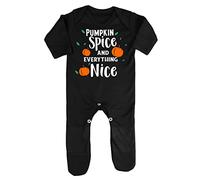 Pumpkin Spice and Everything Nice [HALLO19] Baby Romper Jumpsuit with feet, 3-6 Months, Black