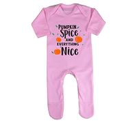 Pumpkin Spice and Everything Nice [HALLO19] Baby Romper Jumpsuit with feet, 3-6 Months, Pastel Pink
