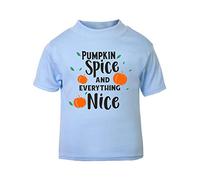 Pumpkin Spice and Everything Nice [HALLO19] Short Sleeve Cotton Toddler t Shirt, 3-4 Years, Pastel Blue