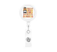 Pumpkin Spice and Reproductive Rights Retractable Badge Holder Reel Clip Id Card Holder forNurse Student Office Worker