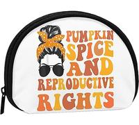 Pumpkin Spice and Reproductive Rights Women and Girls Cute Fashion Coin Purse Wallet Bag Change Pouch Key Holder