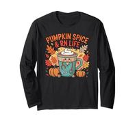 Pumpkin Spice and RN Life Cute Nurse Coffee Art Long Sleeve T-Shirt