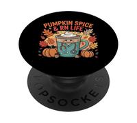Pumpkin Spice and RN Life Cute Nurse Coffee Art PopSockets Adhesive PopGrip