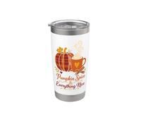 Pumpkin Spice & Everything Nice Fall Autumn Latte Stainless Steel Insulated Tumbler