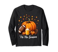 Pumpkin Spice Football Tis The Season Autumn Thanksgiving Long Sleeve T-Shirt
