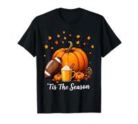 Pumpkin Spice Football Tis The Season Autumn Thanksgiving T-Shirt