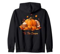 Pumpkin Spice Football Tis The Season Fall Autumn Vibes Zip Hoodie