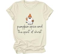 Pumpkin Spice Jesus Christ Shirt, Ghost Pumpkin Spice Coffee Fall Jesus T-Shirt, Christian Halloween Shirts Women Man