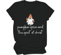Pumpkin Spice Jesus Christ Shirt, Ghost Pumpkin Spice Coffee Fall Jesus T-Shirt, Christian Halloween Shirts Women Man