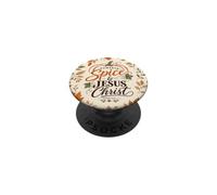 Pumpkin Spice Jesus Christ Woment Christian Fall Faith PopSockets Adhesive PopGrip