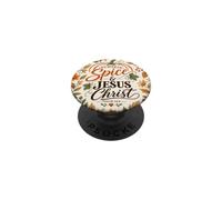 Pumpkin Spice Jesus Christ Woment Christian Fall Faith Shirt PopSockets Adhesive PopGrip