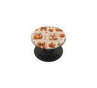 Pumpkin Spice Latte Bow Maple Leaf Fall Coquette Pattern PopSockets Adhesive PopGrip