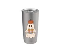 Pumpkin Spice Latte Ghost Halloween Fall Coffee Lover Stainless Steel Insulated Tumbler