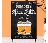 Pumpkin Spice Latte Served Here Plaque - Autumn Kitchen Decor Sign - Plaque for Cozy Fall Vibes and Seasonal Celebrations (Mdf Wood Indoor Use Only, A5 21cm x 15cm)
