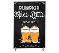 Pumpkin Spice Latte Served Here Plaque - Autumn Kitchen Decor Sign - Plaque for Cozy Fall Vibes and Seasonal Celebrations (Acrylic Indoor & Outdoor Use, A5 21cm x 15cm)