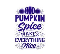 Pumpkin Spice Makes Everything Nice Hand Drawn Lettering with Fall Quotes Fall Designs Vinyl Wall Decals 57.6x88.2cm Car Body Decoration DarkBlue