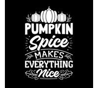 Pumpkin Spice Makes Everything Nice Hand Drawn Lettering with Fall Quotes Fall Designs Vinyl Wall Decals 57.6x88.2cm Art Mural Painting White