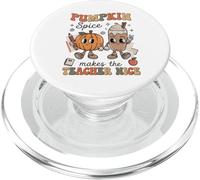 Pumpkin Spice Makes Teacher Nice Fall Thanksgiving Groovy PopSockets PopGrip for MagSafe